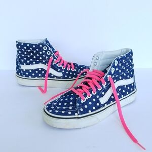 Vans Blue Polka Dot Hightop Sneakers